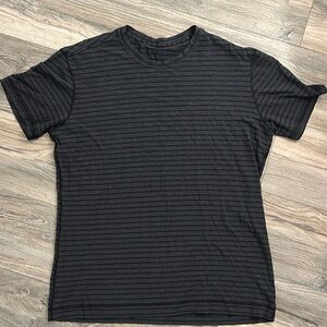 Lululemon jersey cotton gray striped crewneck short sleeve shirt size XL